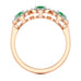 18ct  Rose Gold Diamond Halo 3 Emeralds Ring 