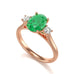 18ct Rose Gold Diamond oval shape Emerald Engagement Ring 