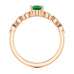 18ct Rose Gold Natural Emerald merquise shoulder Engagement ring - oval 