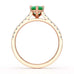 18ct Rose Gold Pear Emerald with Diamond  shoulder Engagement Ring