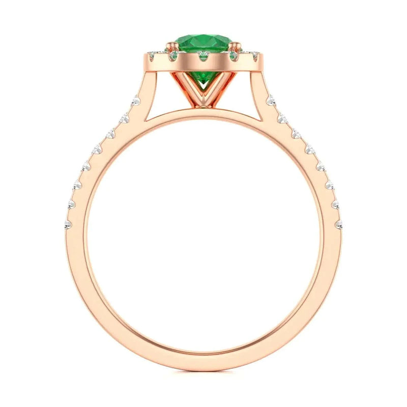 18ct Rose gold emerald engagement rings