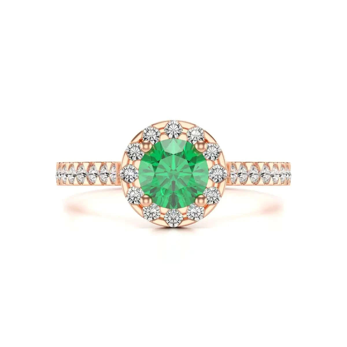 18ct  Gold halo emerald engagment ring
