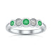 18ct White Gold Diamond Emerald Eternity Engagement Ring 