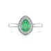 18ct White Gold Diamond Halo Emerald  Ring 