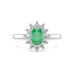 18ct White Gold Halo Emerald Engagement Ring  oval shape