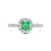 18ct  Gold halo emerald engagment ring