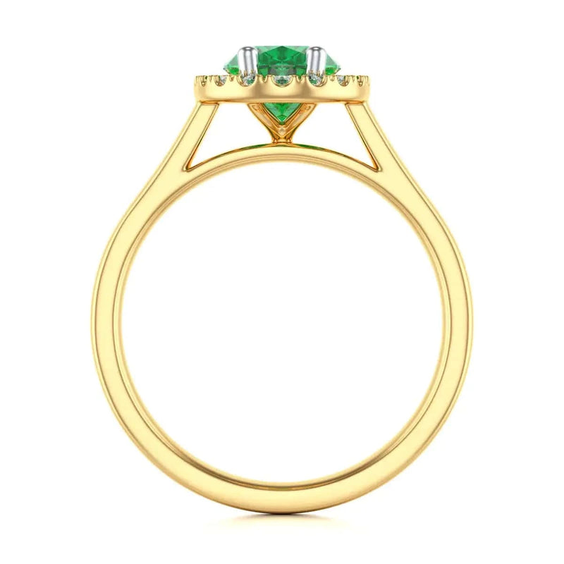 18ct gold oval shape emerald engagement ring 