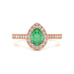 18ct rose Gold Diamond Halo Emerald Engagement Ring - Pear