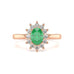 18ct rose Gold Halo Emerald Engagement Ring - Oval 
