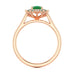 18ct rose Gold Halo Emerald Engagement Ring 