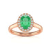 18ct rose gold oval shape emerald engagement ring 
