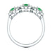 18ct white Gold Diamond Halo 3 Emeralds engagement Ring  
