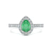 18ct white Gold Diamond Halo Emerald