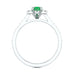 18ct white Gold Diamond Halo Emerald eng ring
