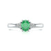 18ct white Gold Diamond Trefoil Emerald Engagement Ring 