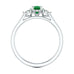 18ct white Gold Diamond Trefoil Emerald Ring 