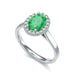 18ct white Gold Halo Emerald Engagement Ring - Oval