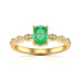 18ct  Gold Natural Emerald merquise shoulder Engagement - Oval 
