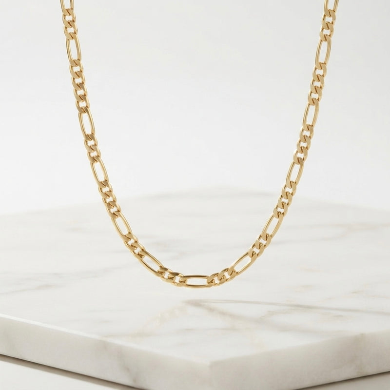9K Yellow Gold Vintage Figaro Link Chain 25''