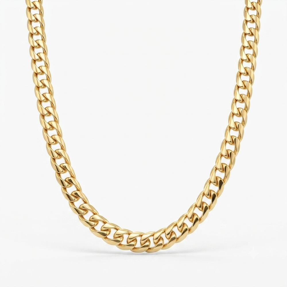 9K Yellow Gold Men's Heavy Curb Link Chain 22''