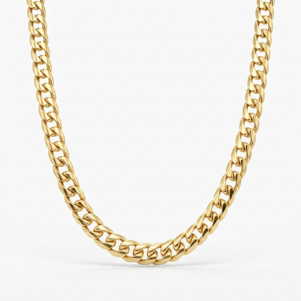 9K Yellow Gold Men's Heavy Curb Link Chain 22''