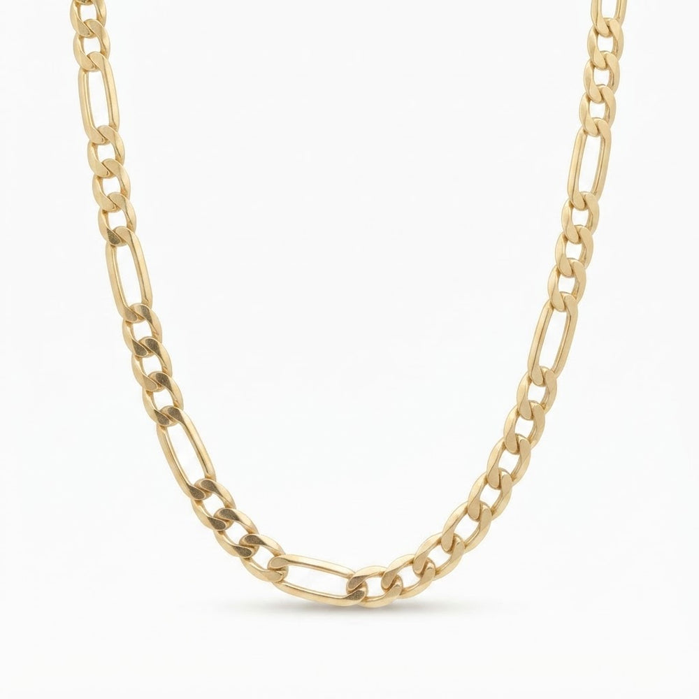 9K Yellow Gold Men's Figaro Link Chain 24.5''