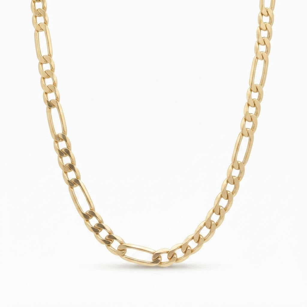 9K Yellow Gold Men's Figaro Link Chain 24.5''