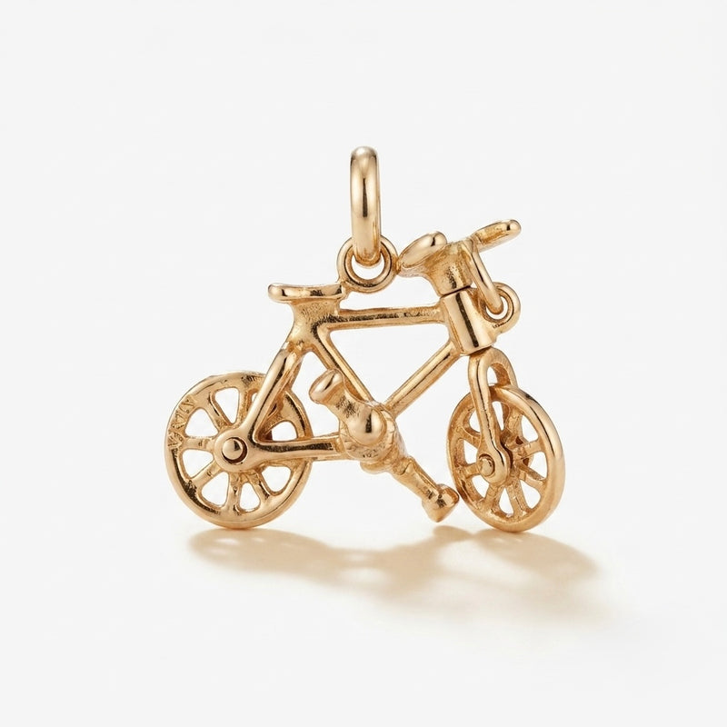 9K Yellow Gold Vintage Bicycle Pendant Charm