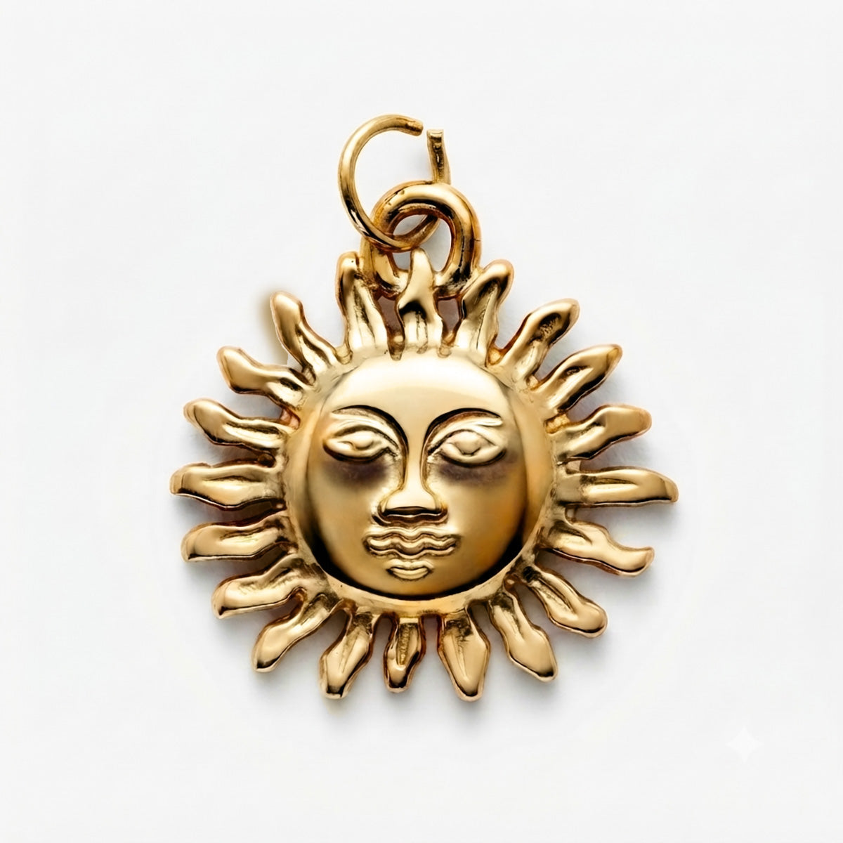 9K Yellow Gold Celestial Sun Pendant