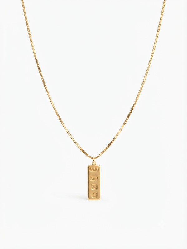 9K Yellow Gold Vintage 1977 Queen Elizabeth II Silver Jubilee Ingot Pendant
