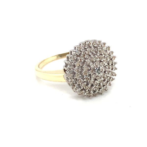100 Diamond Cluster Ring in 9ct Yellow Gold - 1ct