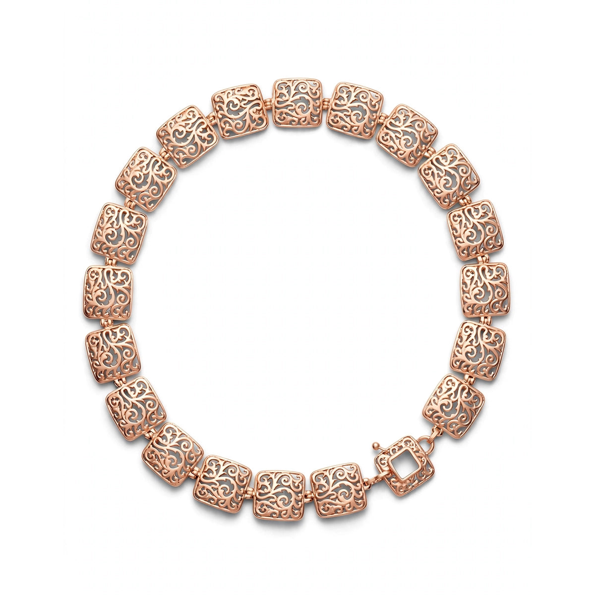 Sterling Silver Filigree Square Link Bracelet