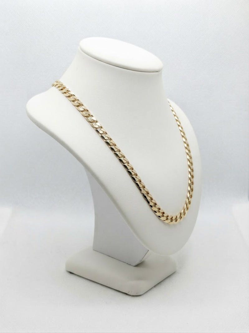 9K Yellow Gold Men's Curb Link Chain 21''
