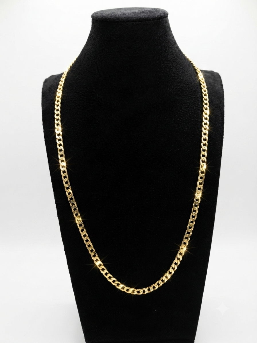 9K Yellow Gold Classic Curb Link Chain 24''