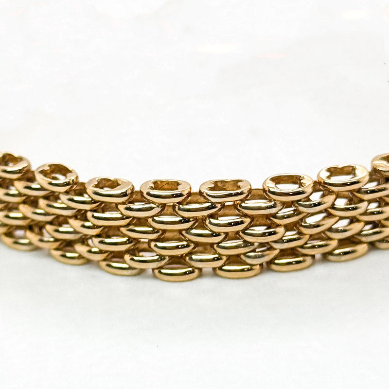 9K Yellow Gold Brick Link Bracelet 7.5''