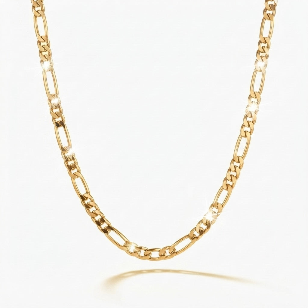 9K Yellow Gold Vintage Figaro Link Chain 25''