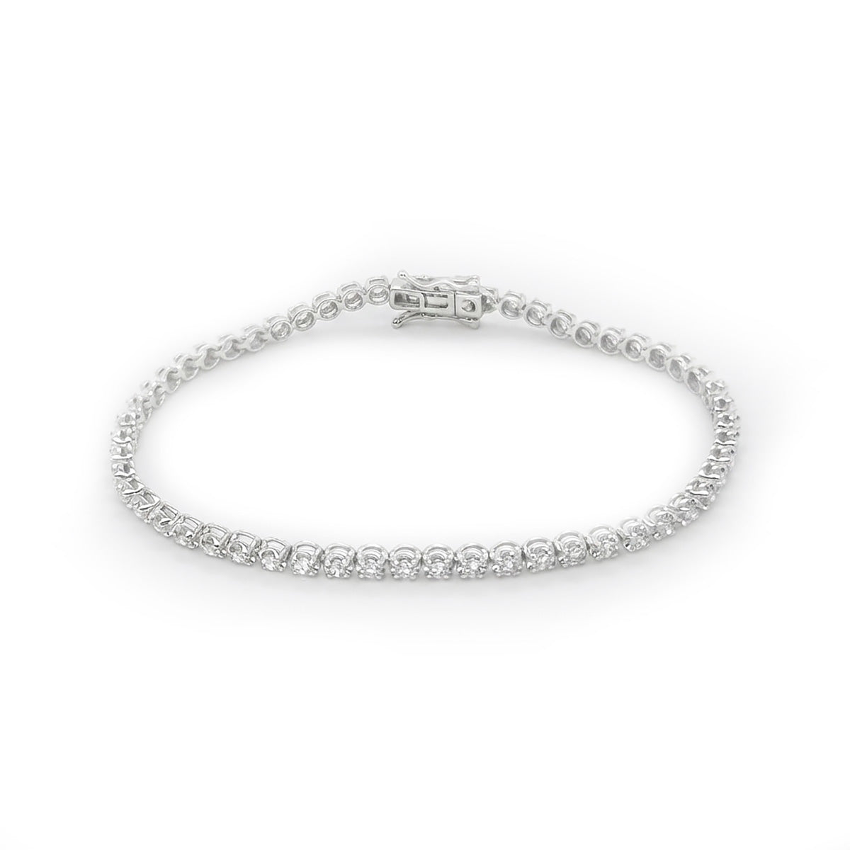 9K White Gold 2.00ct Diamond Tennis Bracelet 7,5''