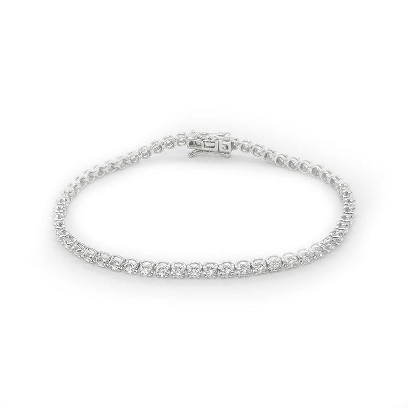 9K White Gold 2.00ct Diamond Tennis Bracelet 7,5''