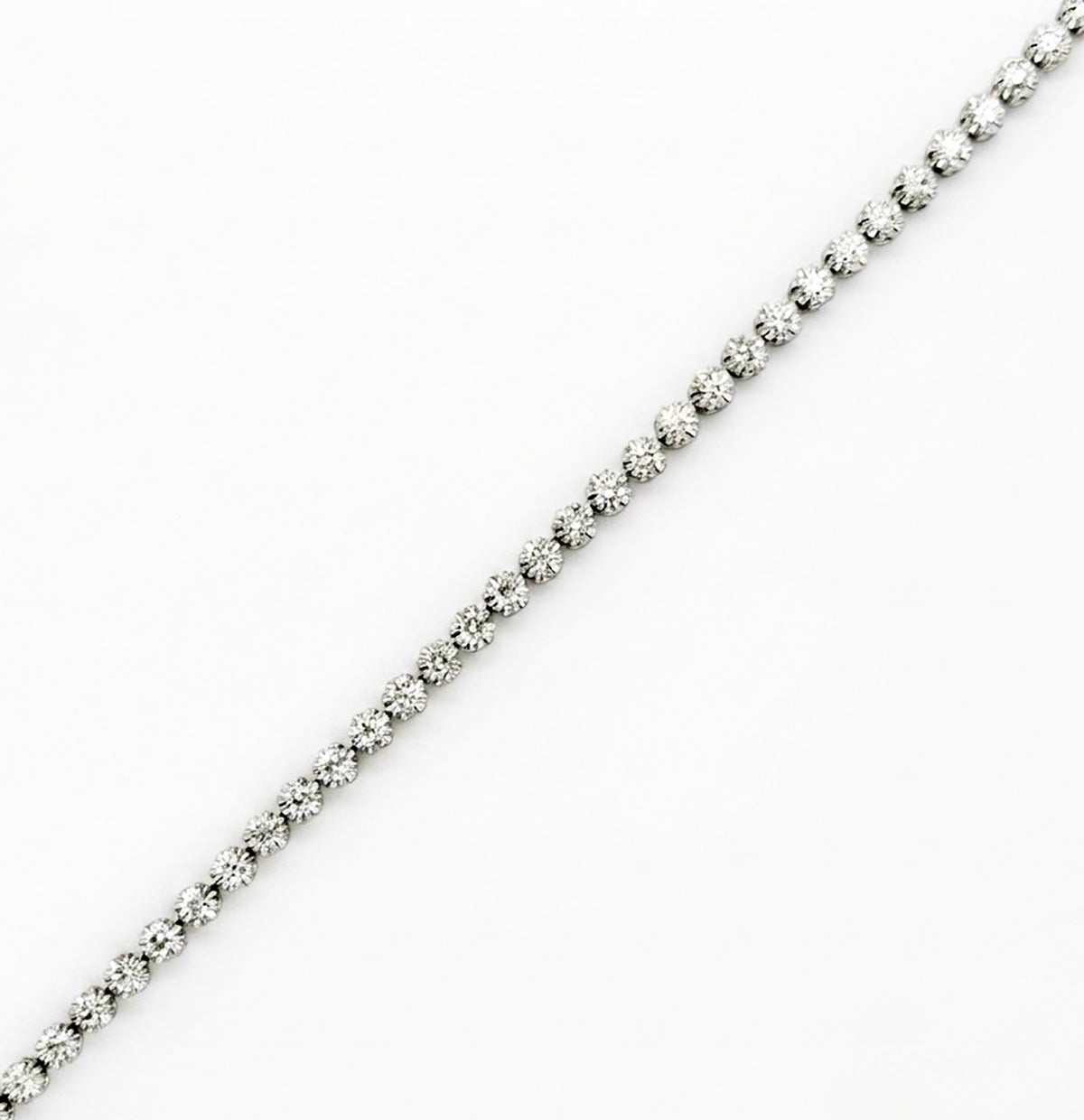 9K White Gold 2.00ct Diamond Tennis Bracelet 7,5''