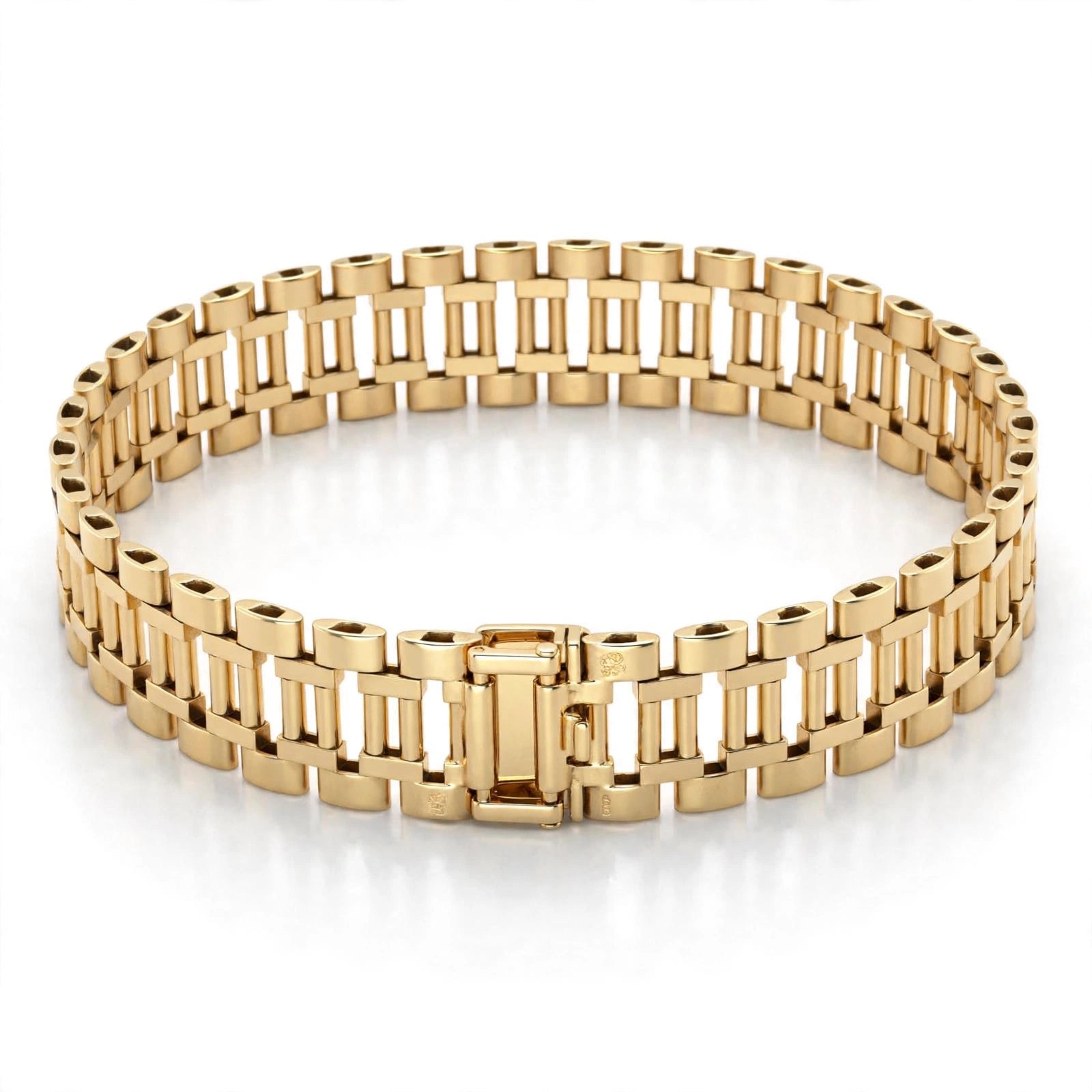 9K Yellow Gold Gate Link Bracelet 7''