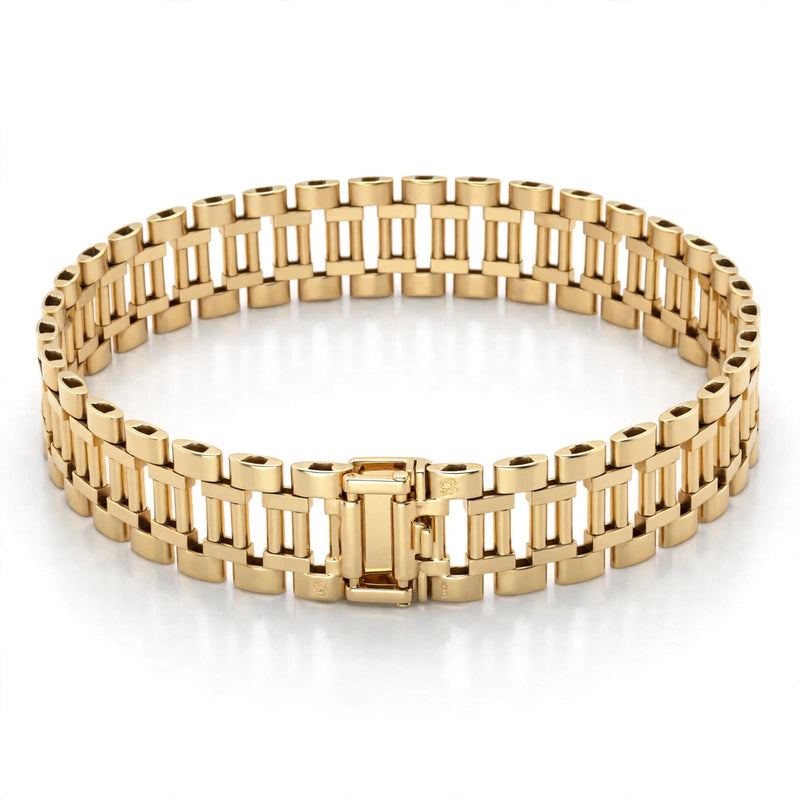 9K Yellow Gold Gate Link Bracelet 7''