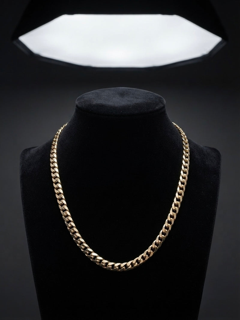 9K Yellow Gold Men's Heavy Curb Link Chain 22''