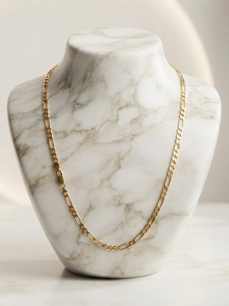 9K Yellow Gold Men's Figaro Link Chain 24.5''