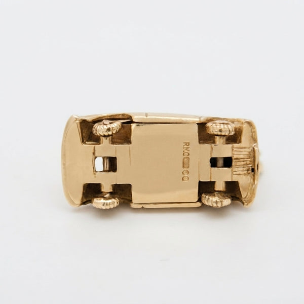 9K Yellow Gold Vintage Classic Mini Car Charm Pendant