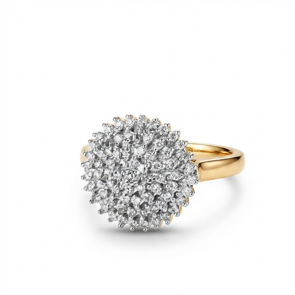 100 Diamond Cluster Ring in 9ct Yellow Gold - 1ct