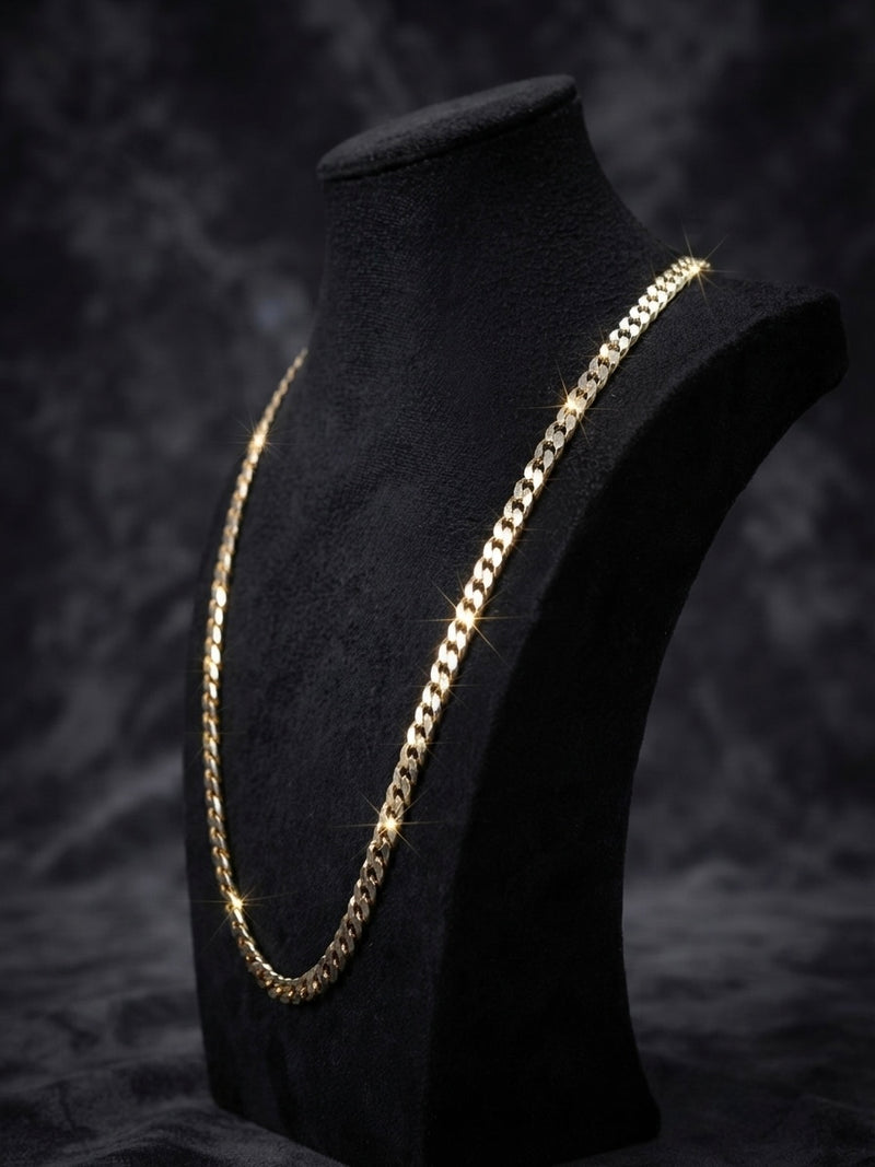 9K Yellow Gold Men's Miami Cuban Curb Link Chain 24''
