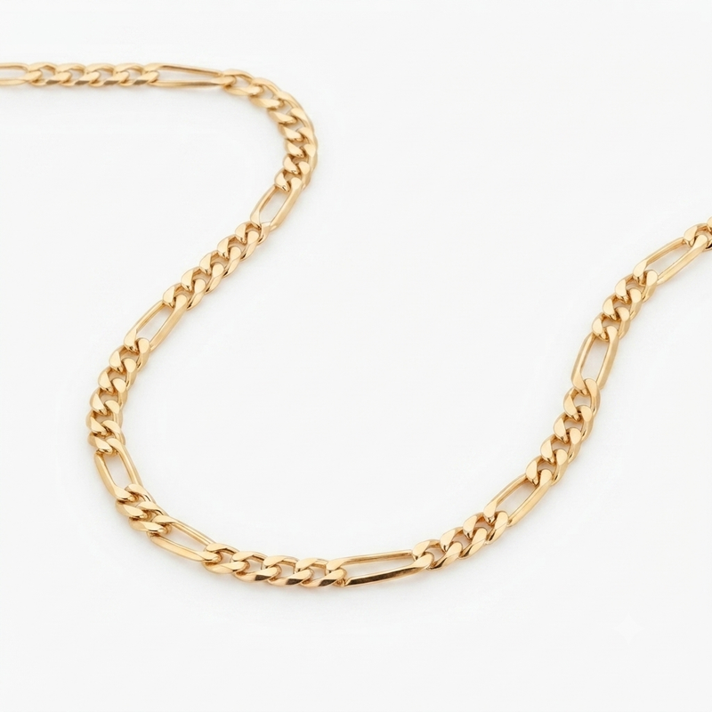 9K Yellow Gold Vintage Figaro Link Chain 25''