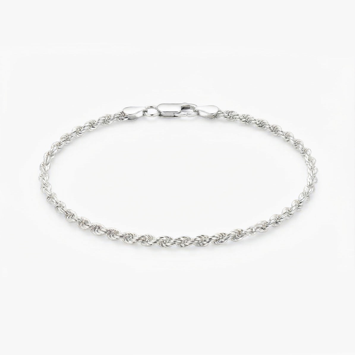 Sterling Silver Classic Rope Chain Bracelet 7''