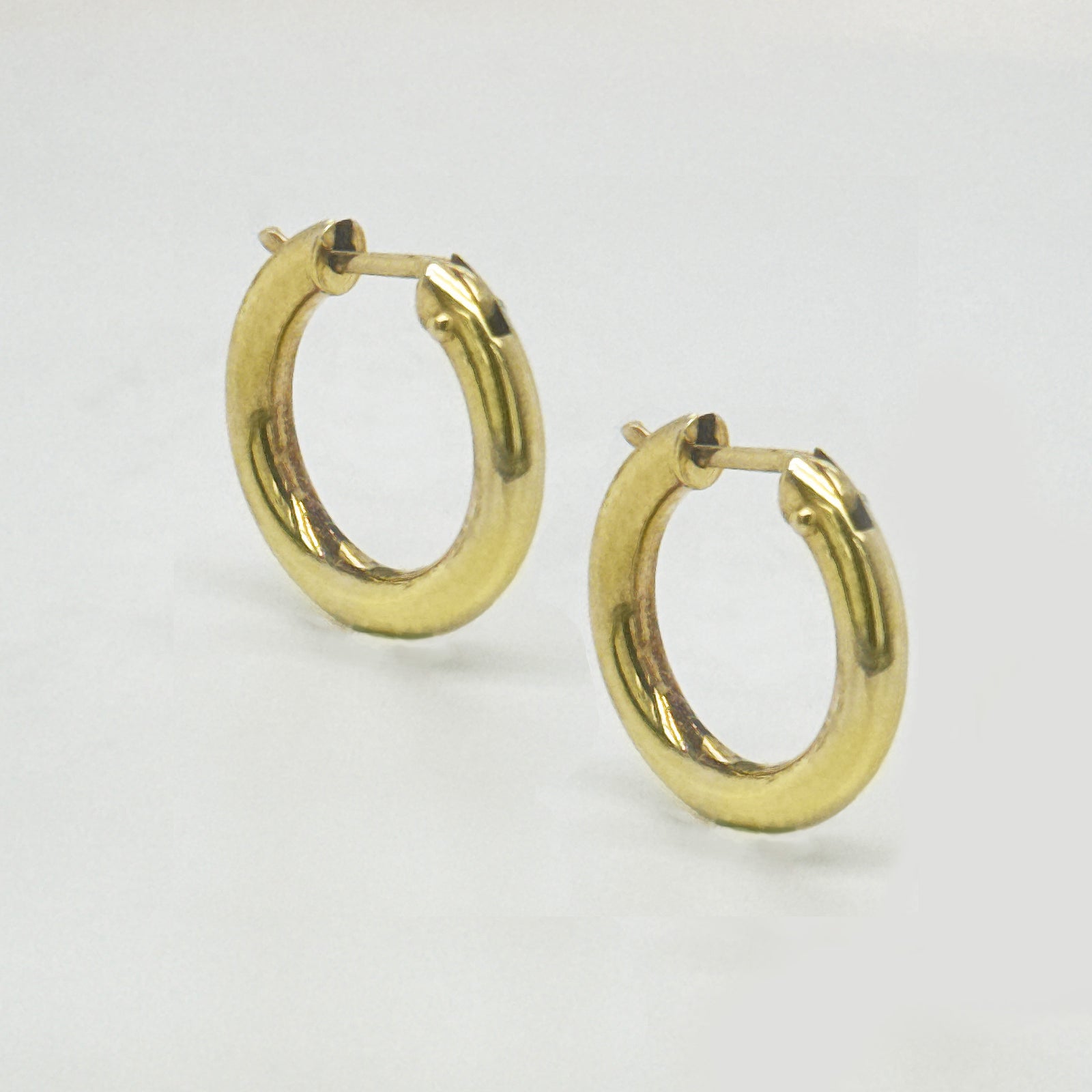 9K Yellow Gold Thick Chunky Hoop Earrings