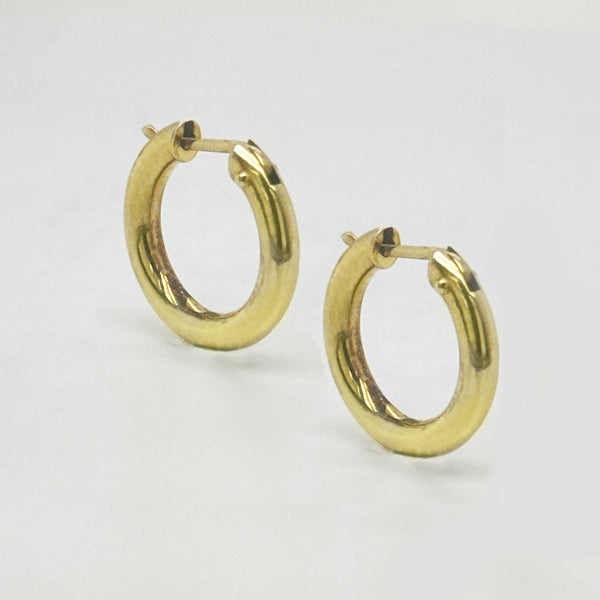 9K Yellow Gold Thick Chunky Hoop Earrings